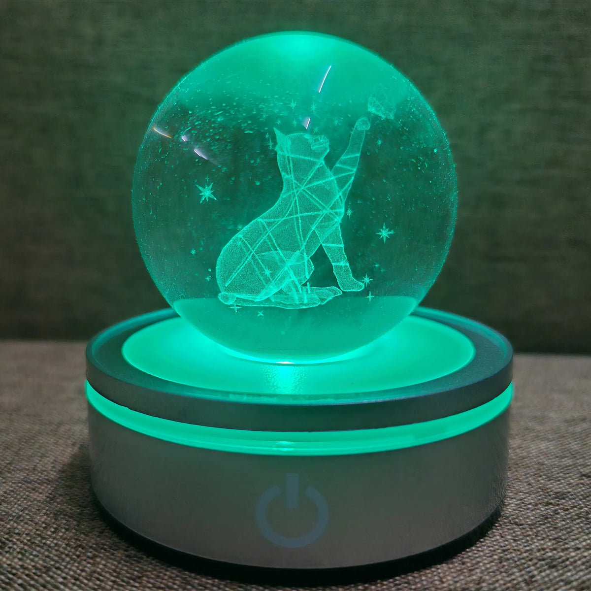 veilleuses boule cristal galactique planètes étoiles moderne lumière led transparentes enfants chambre deco table