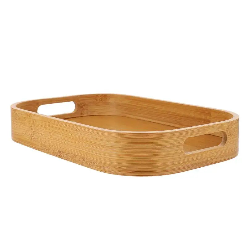 Plateau rectangulaire kaki utilisé pour servir des fruits
