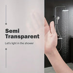 rideau douche blanc semi transparent moderne magnets lestés crochets