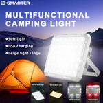 lampe camping rechargeable led gris métallisé aimant support moderne double couleur longue durée