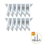 rangement couvercles blanc pratique moderne fixation murale compartiments divers conteneurs cuisine organizerHooks