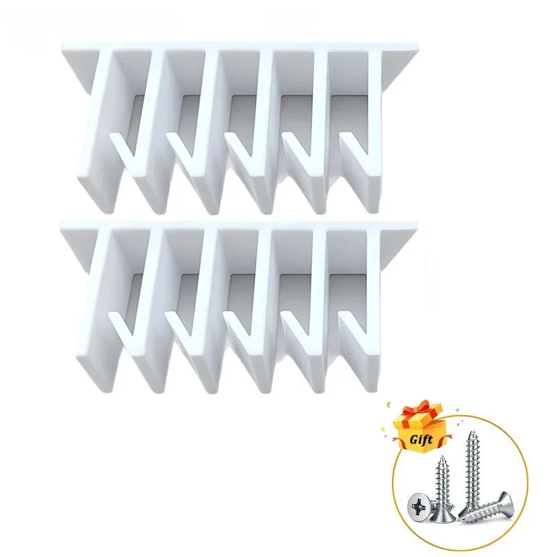 rangement couvercles blanc pratique moderne fixation murale compartiments divers conteneurs cuisine organizerHooks
