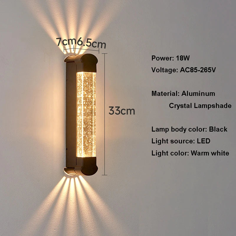 applique murale moderne dorées noir transparent ip65 350k led 2492000lm 334363cm