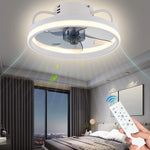 ventilateur led moderne télécommande lumière multiple noir blanc