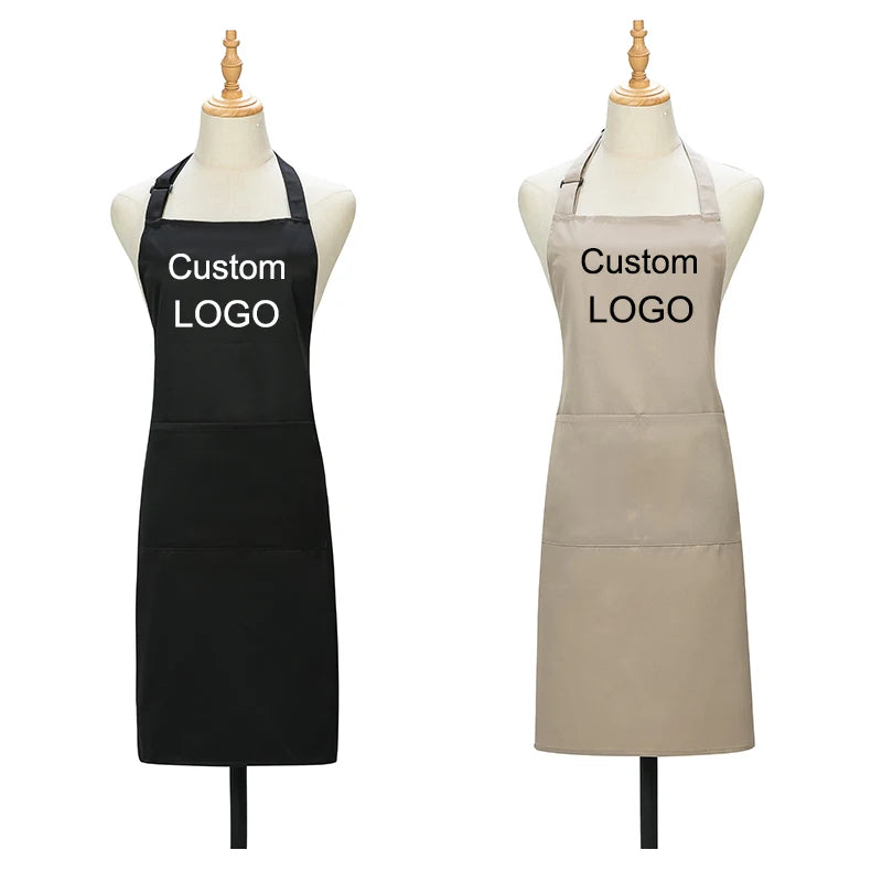 Tablier de cuisine personnalisé en polyester couleur brun