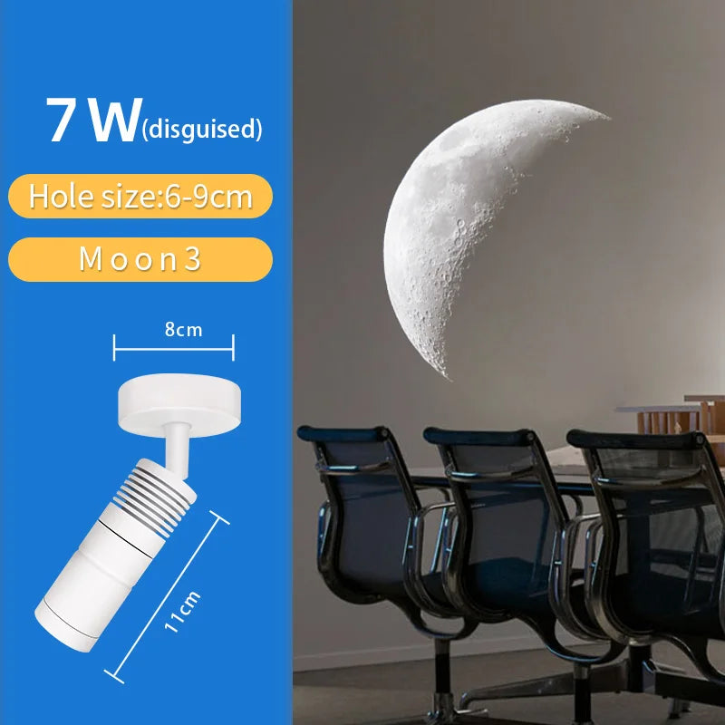 lampe projection lune moderne éclairage blanc gris éclairage intérieur plafonnier led opacité chambre salon