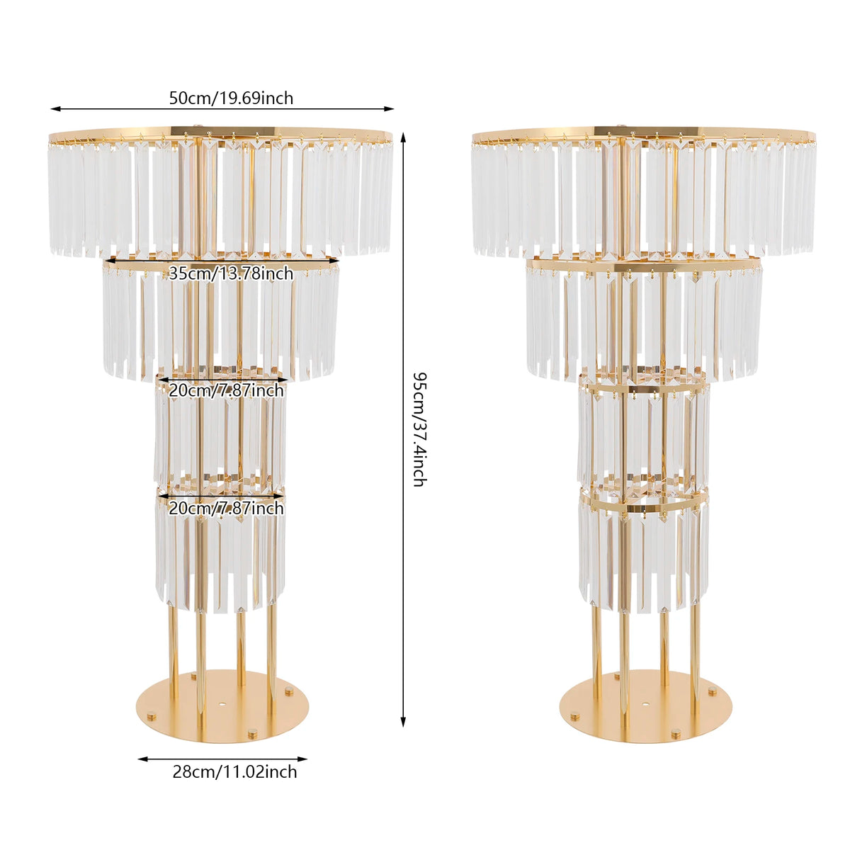 support floral transparent moderne or argent bouquet inclusion centro mesa