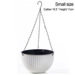 pots suspendus tressés noir blanc bleu moderne crochet chaine cloison autoarrosant