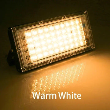 projecteur led extérieur aluminium moderne blanc noir éclairage parking stade tunnel haute puissance 50w