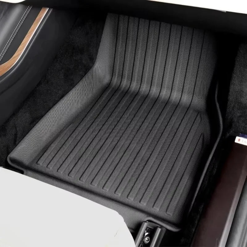 tapis sol voiture noir rayures horizontales moderne intérieur imperméable caoutchouc fibre synthétique toutes saisons