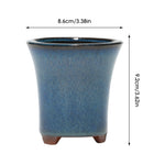 pots fleurs céramique bleu clair moderne succulentes décoration plante verte texture granuleuseintérieur brun