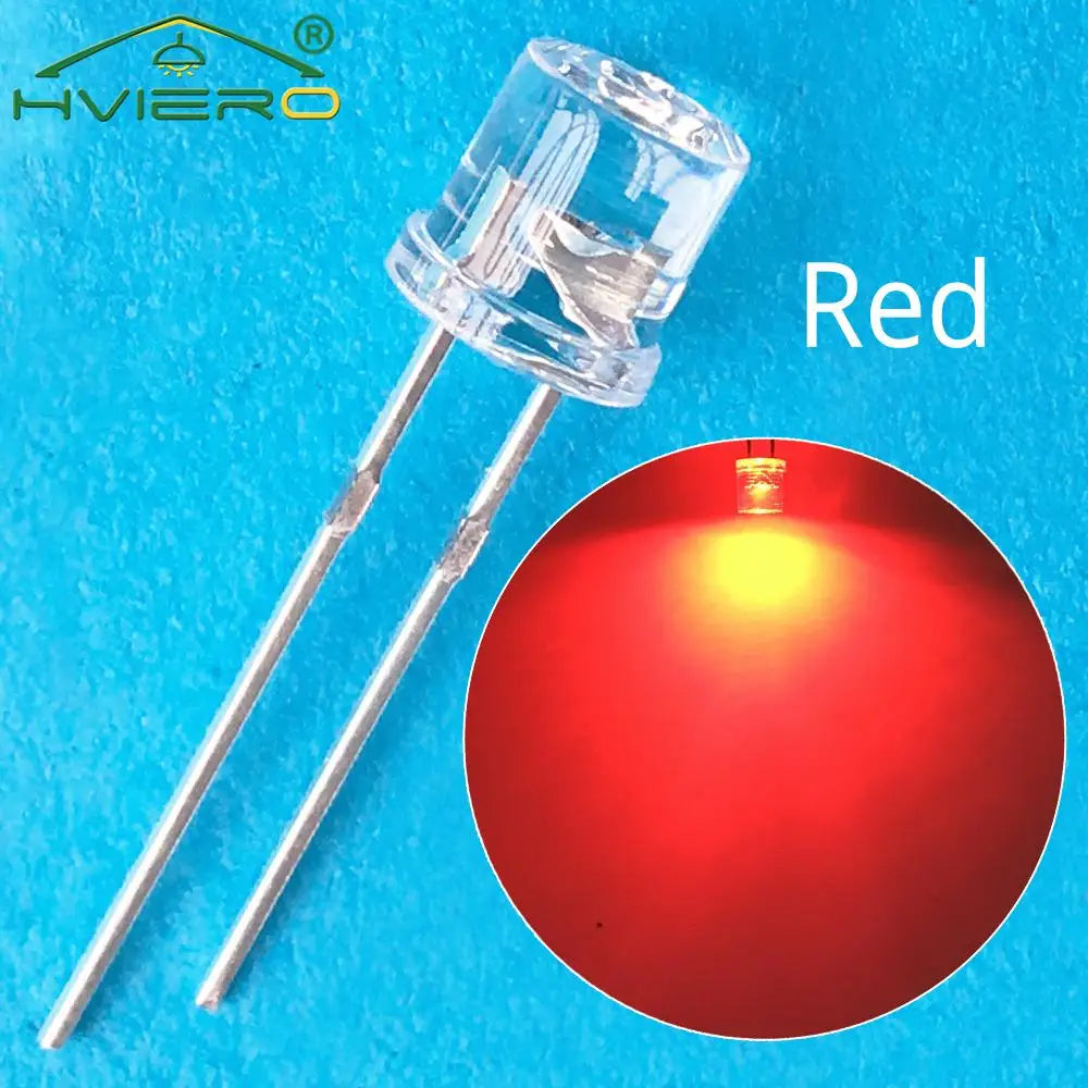 diode led 5mm flat top transparente haute luminosité projet diy électronique multi couleur
