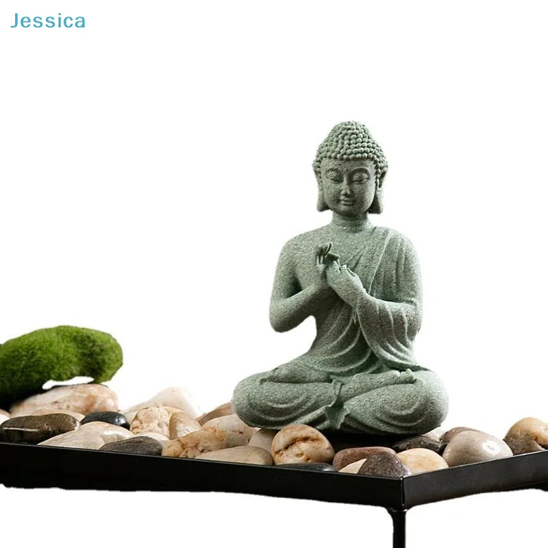 statues bouddha vert clair texture marbre classique décoration intérieure zen espace spiritualité pierre socle