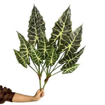 plantes artificielles feuilles larges vertes décoration tropical extérieur imitation végétal texturé 71cm