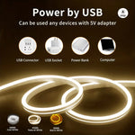 ruban led flexible blanc moderne interrupteur tactile usb adaptable 3000k 6000k minimaliste étanche décorationintérieur/extérieur