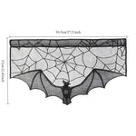 rideau halloween toile d'araignée chauve souris noir décoration fenêtre occasion festivités