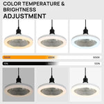 lampe ventilateur plafonnier moderne blanc grille télécommande led silencieux chambre salon