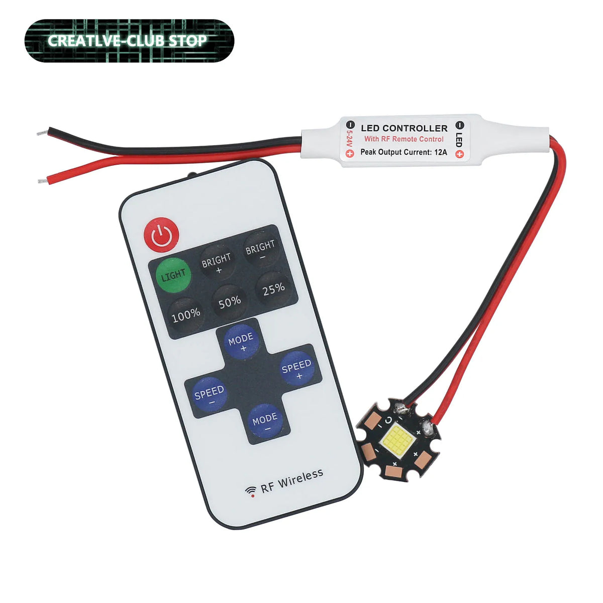 ampoule led blanc froid 6000k variateur moderne carré grille adhésif contrôleur câbles