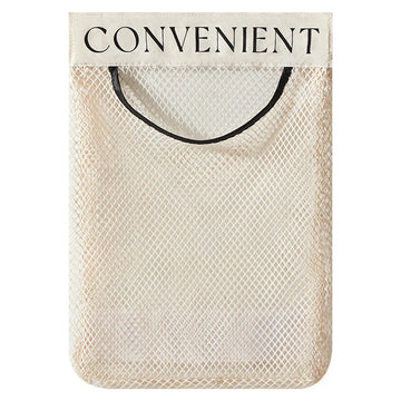 organisateur suspendu sacs rangement toile polyester réutilisable porte mur beige noir blanc minimaliste