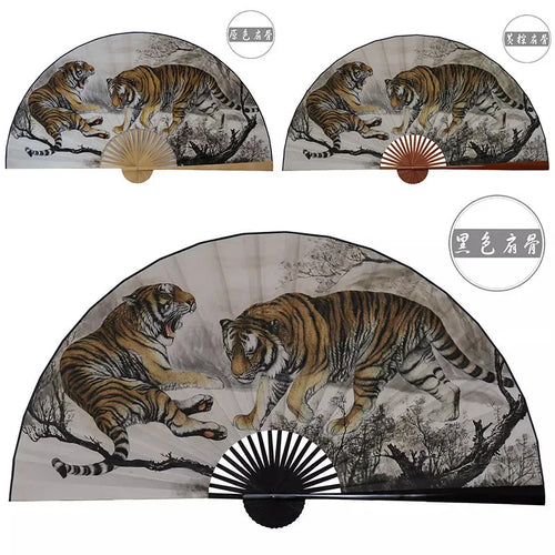 éventail pliant traditionnel oriental fleurs personnages paysages couleurs vives poignée bois motifs imprimés