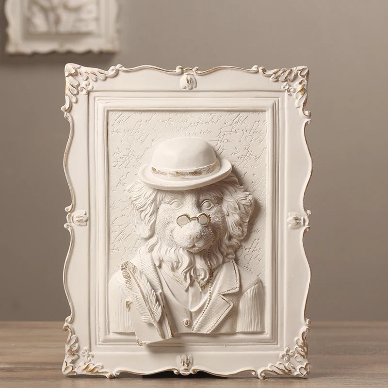 cadres decoratifs relief 3d animaux blanc classique baroque accessoires living room decoration