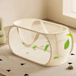 panier rangement pliable moderne beige clair maille compartiments poignée rangement buanderie fournitures réutilisable