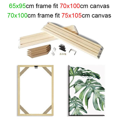 Cadre photo 50x70 en bois moderne couleur bourgogne sur mur blanc