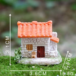 décoration extérieure miniatures maison champêtre pierre imitation tuiles chaume éléments inclusiaux