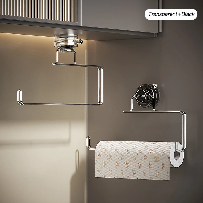porte serviettes ventouse acier inoxydable transparent moderne crème noir géométrique cuisine rangement minimaliste