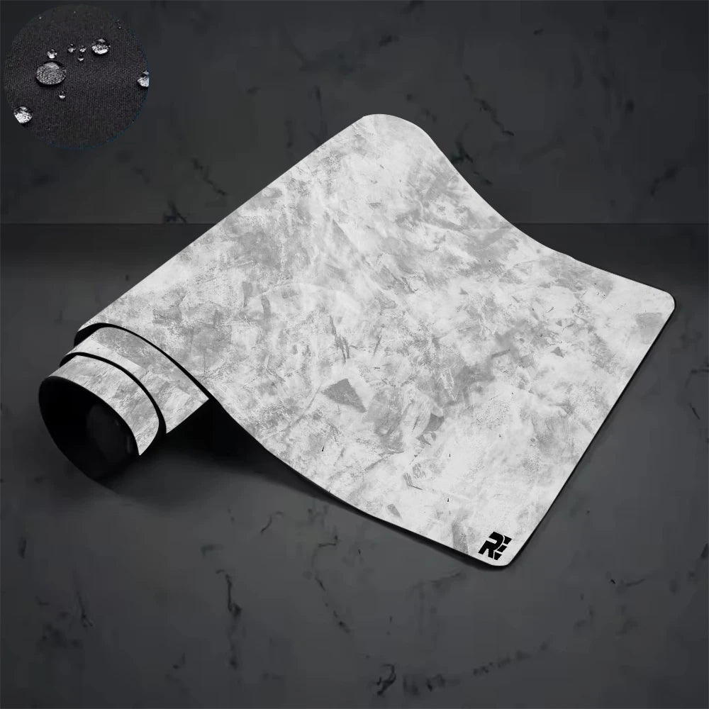 tapis souris caoutchouc noir gris texture marbrée moderne adhésif grande taille protection gaming