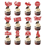 décorations cupcakes glitter or rose bleu rouge graduation 2026 ruban diplôme chapeau