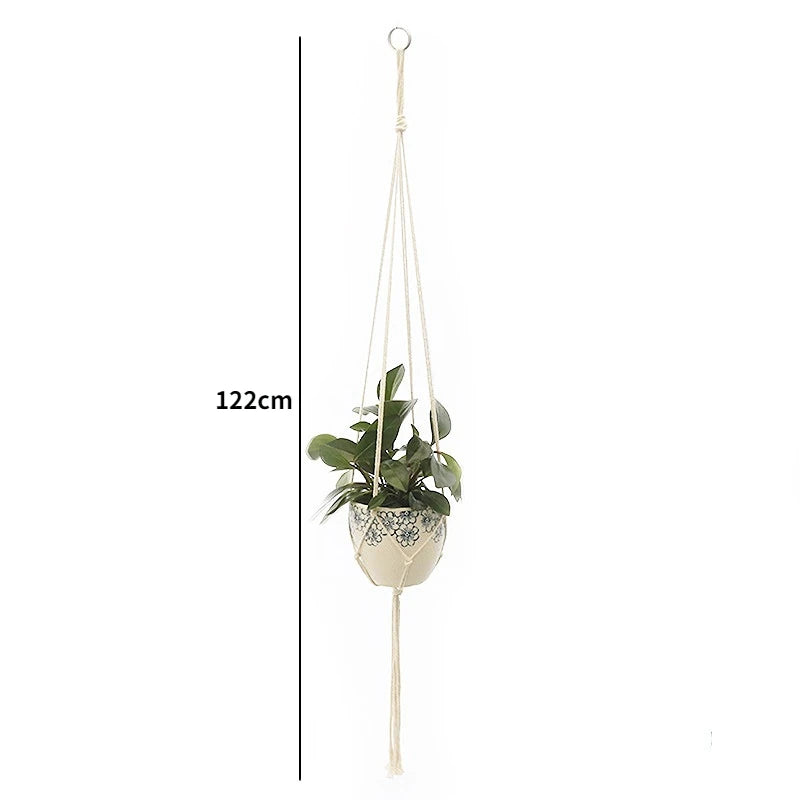 porte plantes suspendus macramé bois boho pots fleurs jardins decoration balcon maison