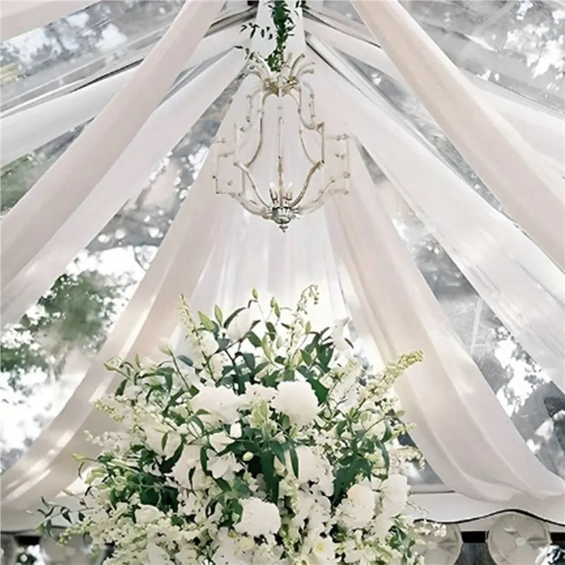 voiles décoratifs blancs soie léger ondulé transparents classiques événements cérémonies