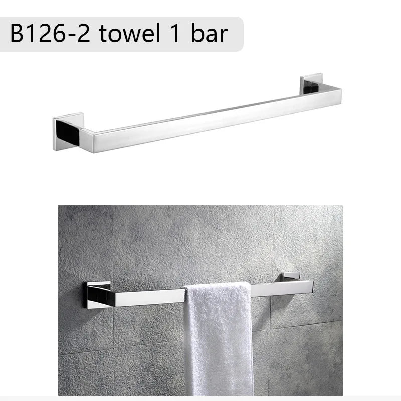 accessoires salle bain chrome modernes porte serviettes mural vis fixés ensemble quincailleries