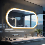 miroir mural ovale moderne or anti buée led 1000 1200 800 mmversible