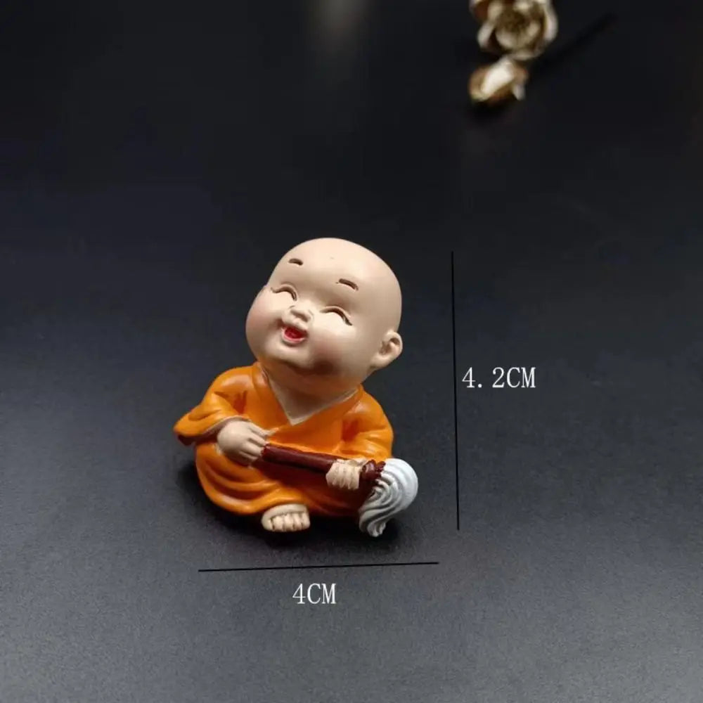 ornement résine figuratif bouddha varié décoration maison statuette mat opaque orange blanc