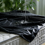 couvre lit noir satiné imperméable pvc moderne élégant facile nettoyer 130x220cm 160x220cm 200x220cm 100x130cm
