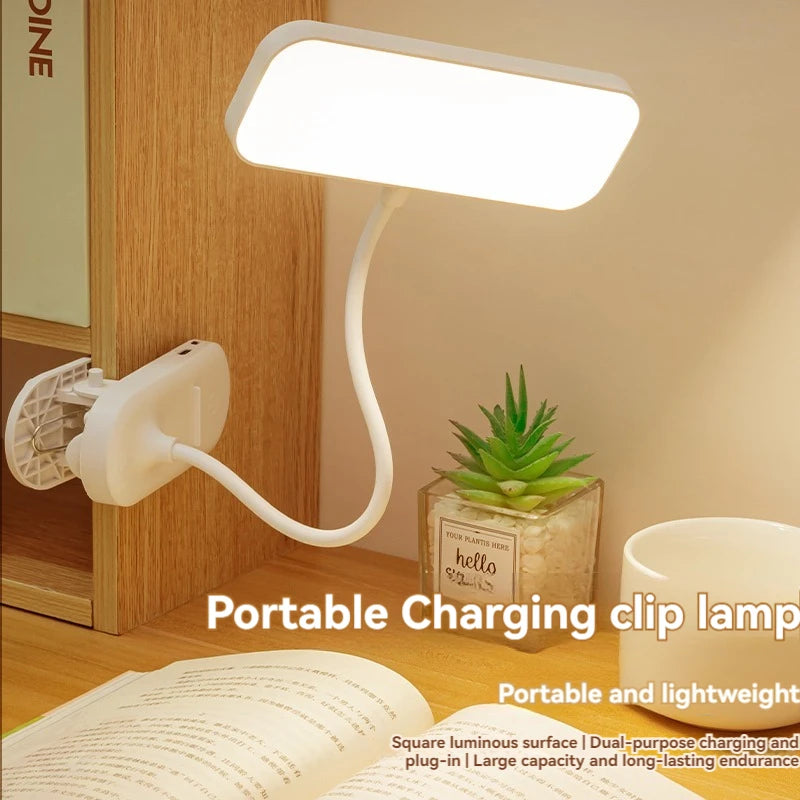 lampe rechargeable blanc moderne minimaliste clip câble charge adjustable led