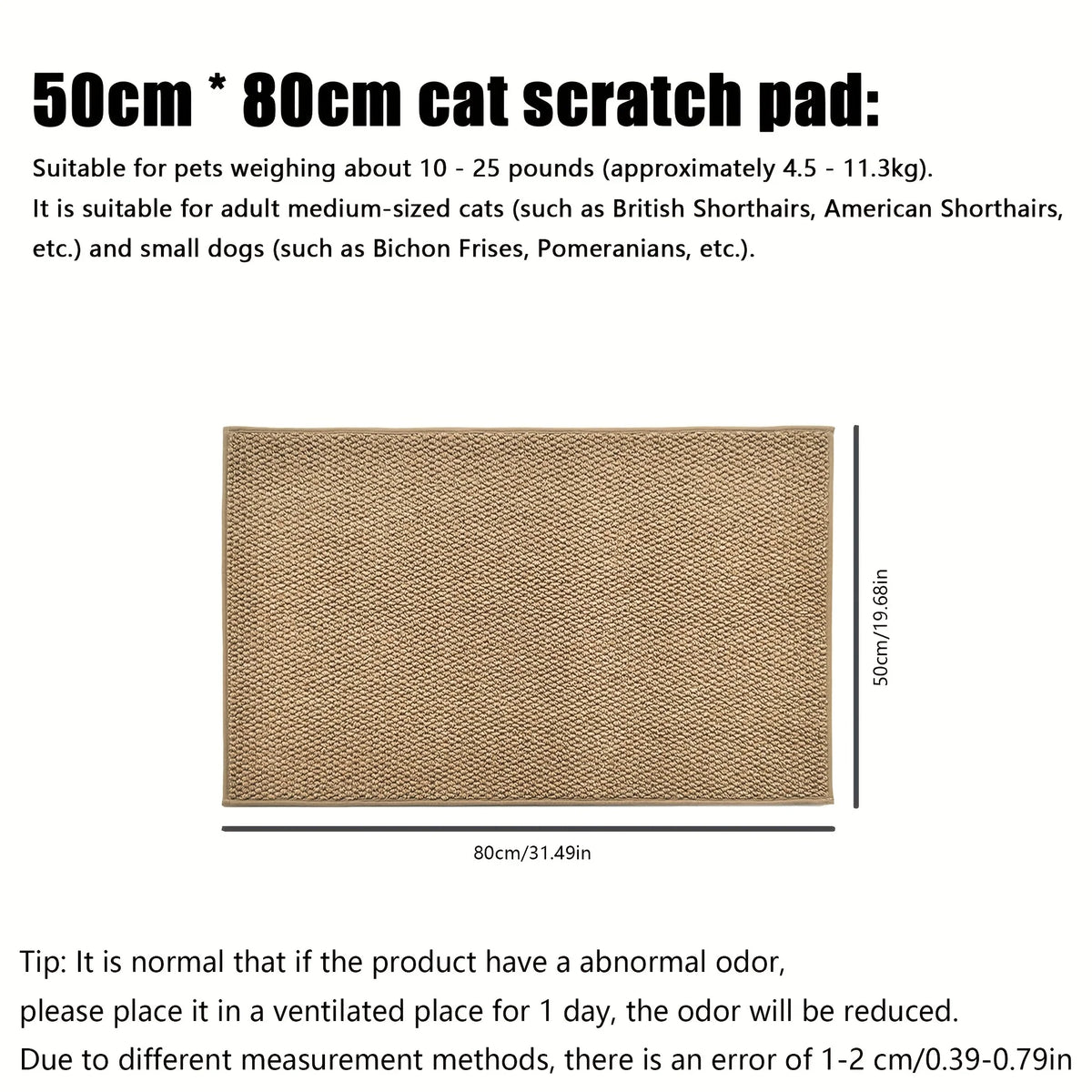 tapis grattage chat tissu texture moderne beige clair polyester lavable protection meubles