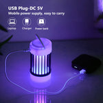 lampe anti moustiques rechargeable usb blanc noir rayures modernes compactes poignée notice câble