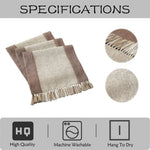 table cheminement lin naturel patchwork beige marron classique maison festif deco