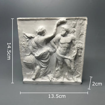 décoration statue plâtre hercule antique relief classique figures humaines texture vintage blanc gris