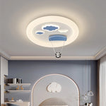 lampe enfants panda avion nuages bleu blanc moderne chambre LED pendentif