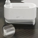 distributeur savon liquide blanc moderne adhésif transparent strié éponge cuisine