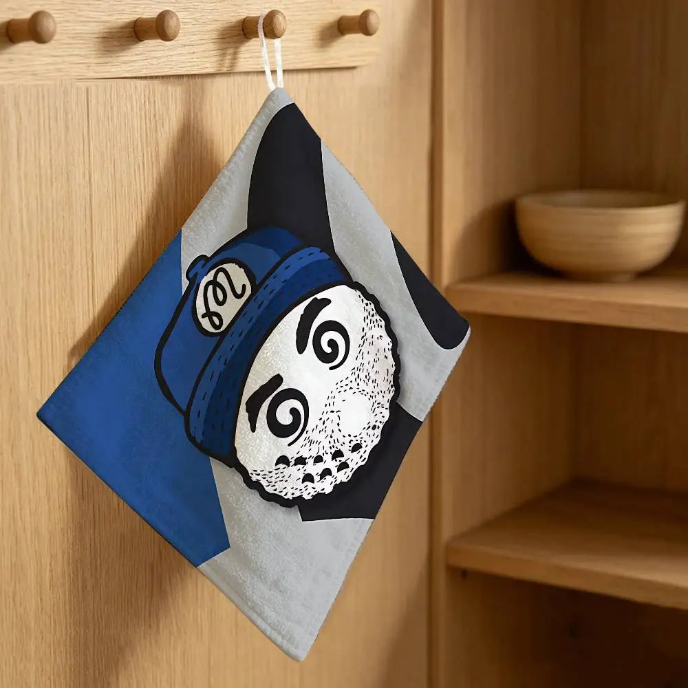 serviette main suspendue polyester coton dessin animé crochets cuisine salon