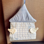 sac mouchoirs tissu maison gris pois bleu rose lignes étoile moderne chambre