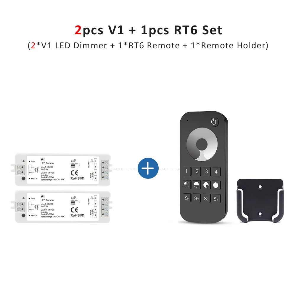 dimmer led kit zones télécommande sans fil remote controleur bande led push switch alimentation