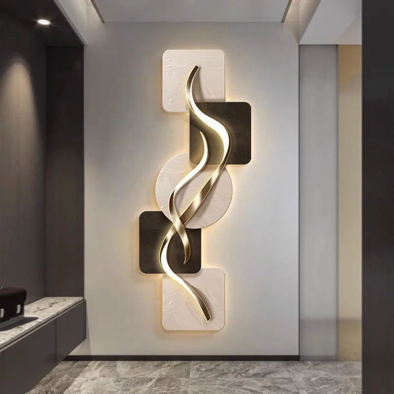 Applique murale LED noir allumée ambiance tamisée