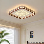 plafonnier led moderne blanc doré texture marbrée effet nuage brume surface interrupteur bouton remote