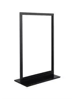 affichage publicitaire double face porte affiche A4 noir blanc moderne pied fixe cadre